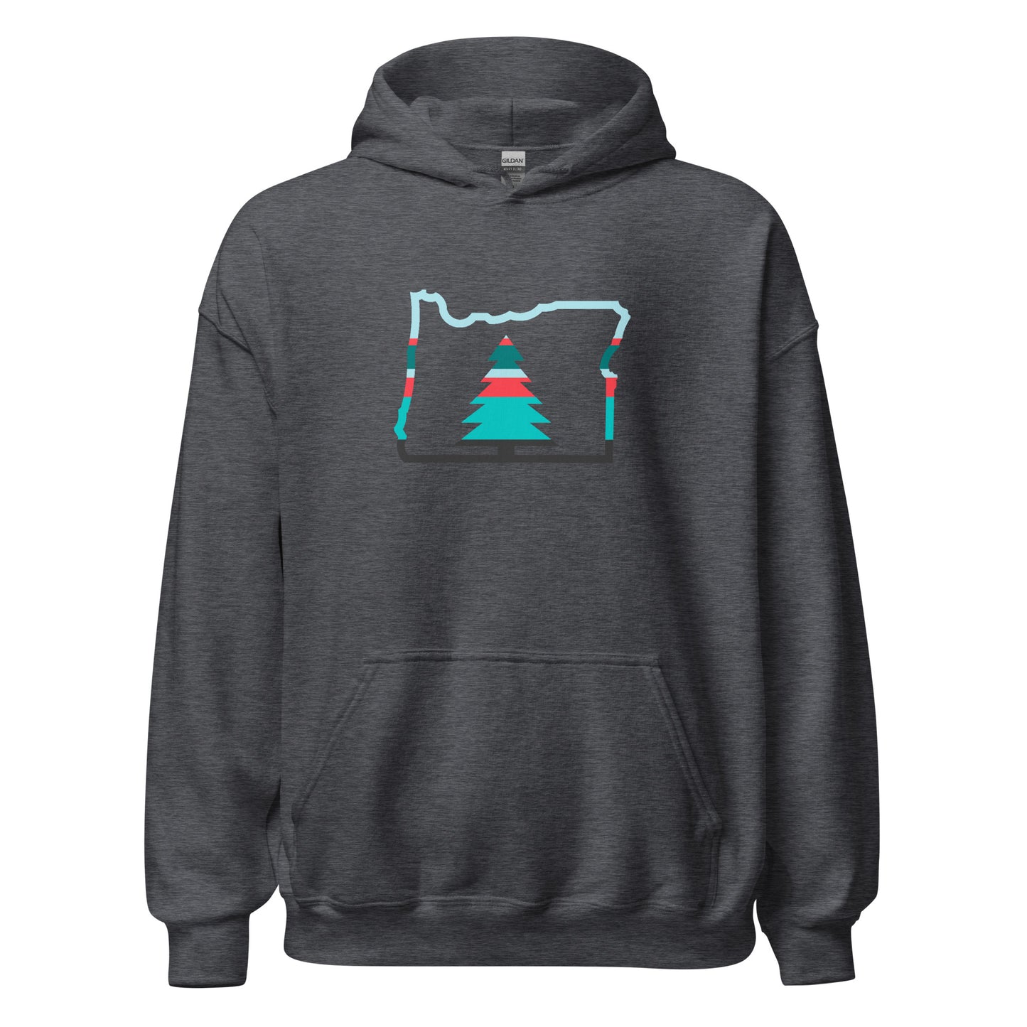 Oregon Hoodie Blue Outline Logo