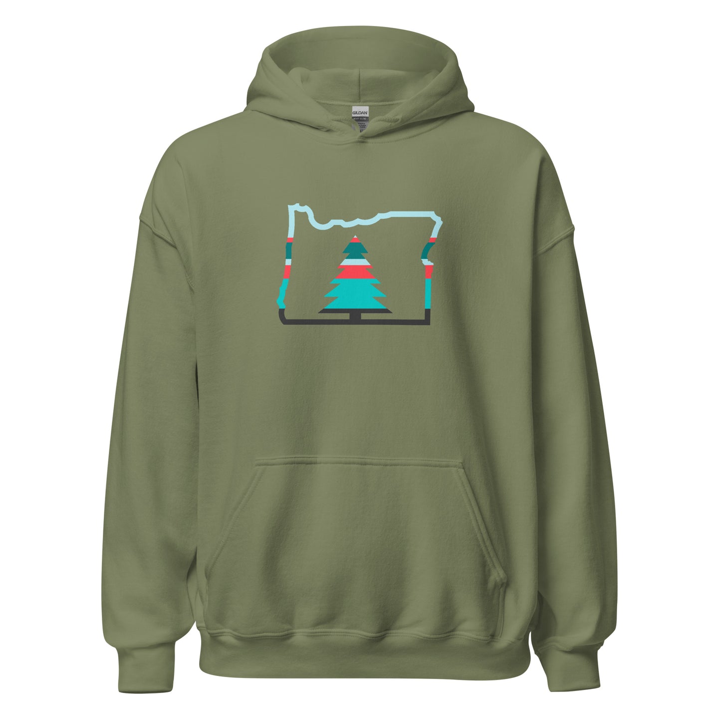 Oregon Hoodie Blue Outline Logo