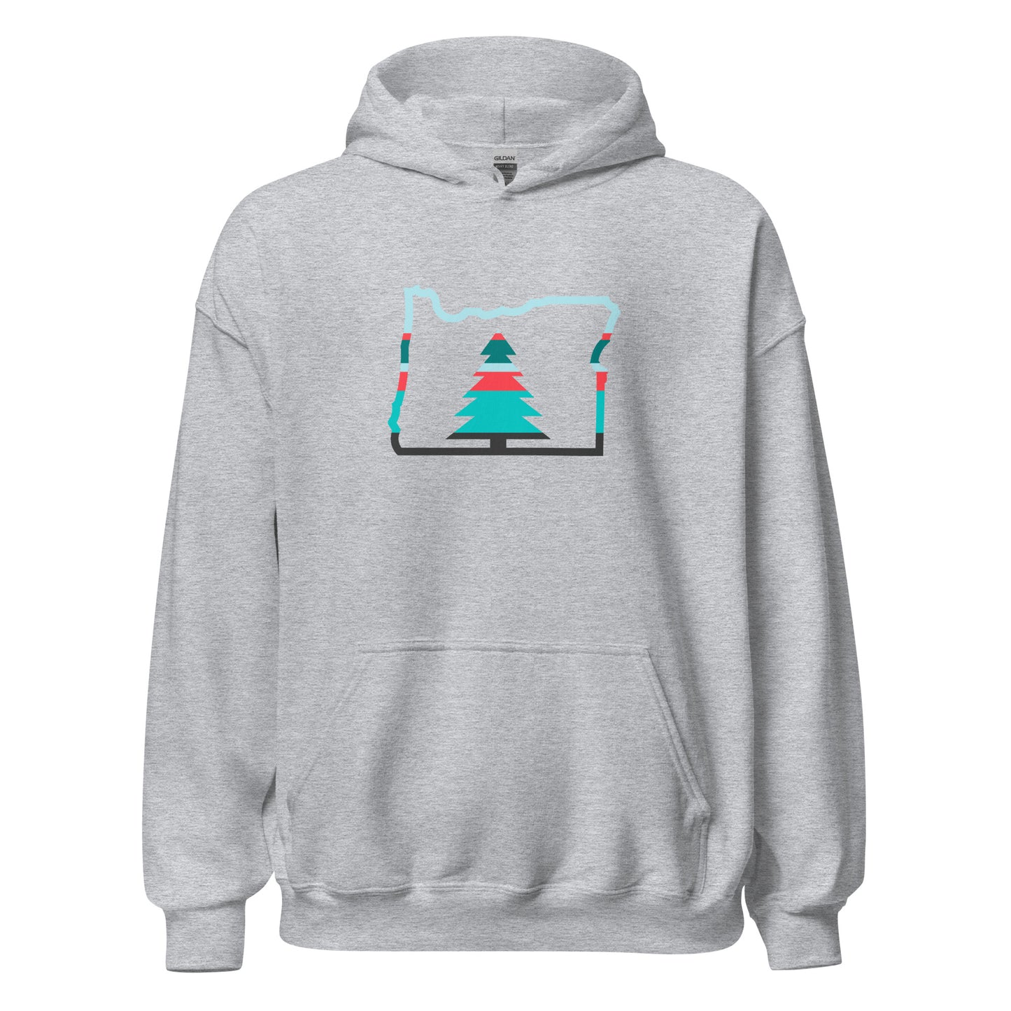 Oregon Hoodie Blue Outline Logo