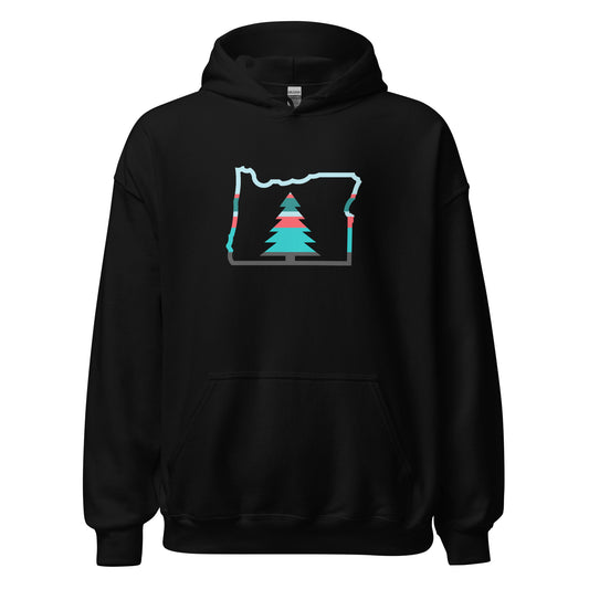 Oregon Hoodie Blue Outline Logo