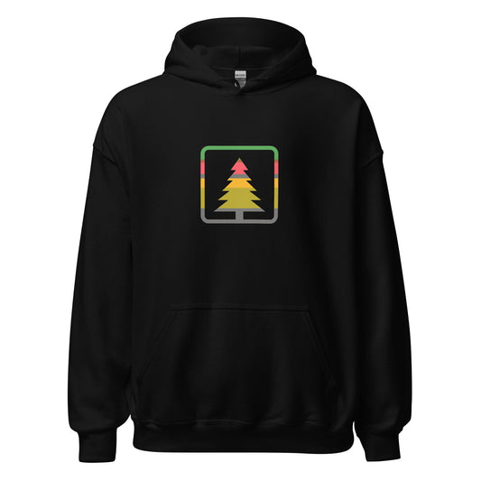 Hoodie With Green Tree Outline Logo