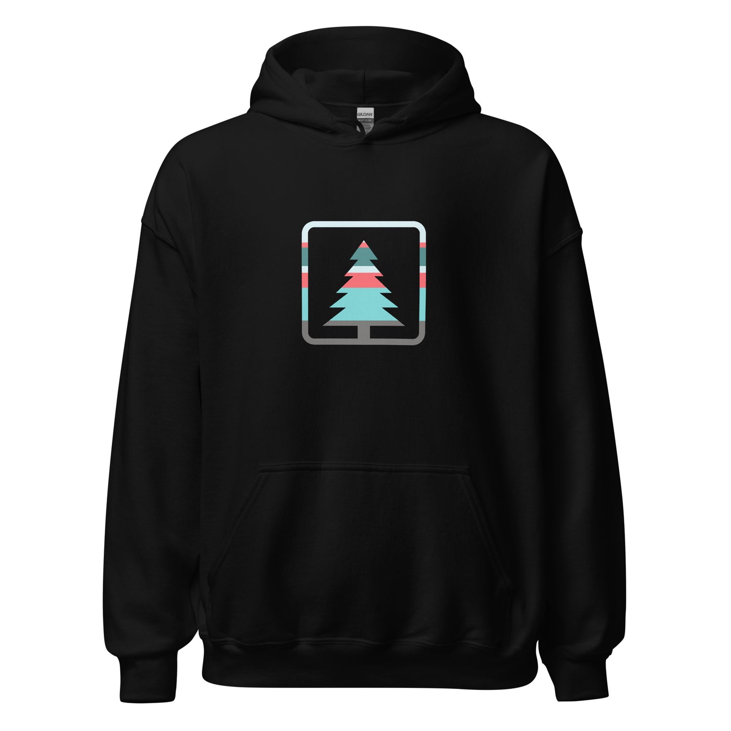 Hoodie With Blue Tree Outline Logo