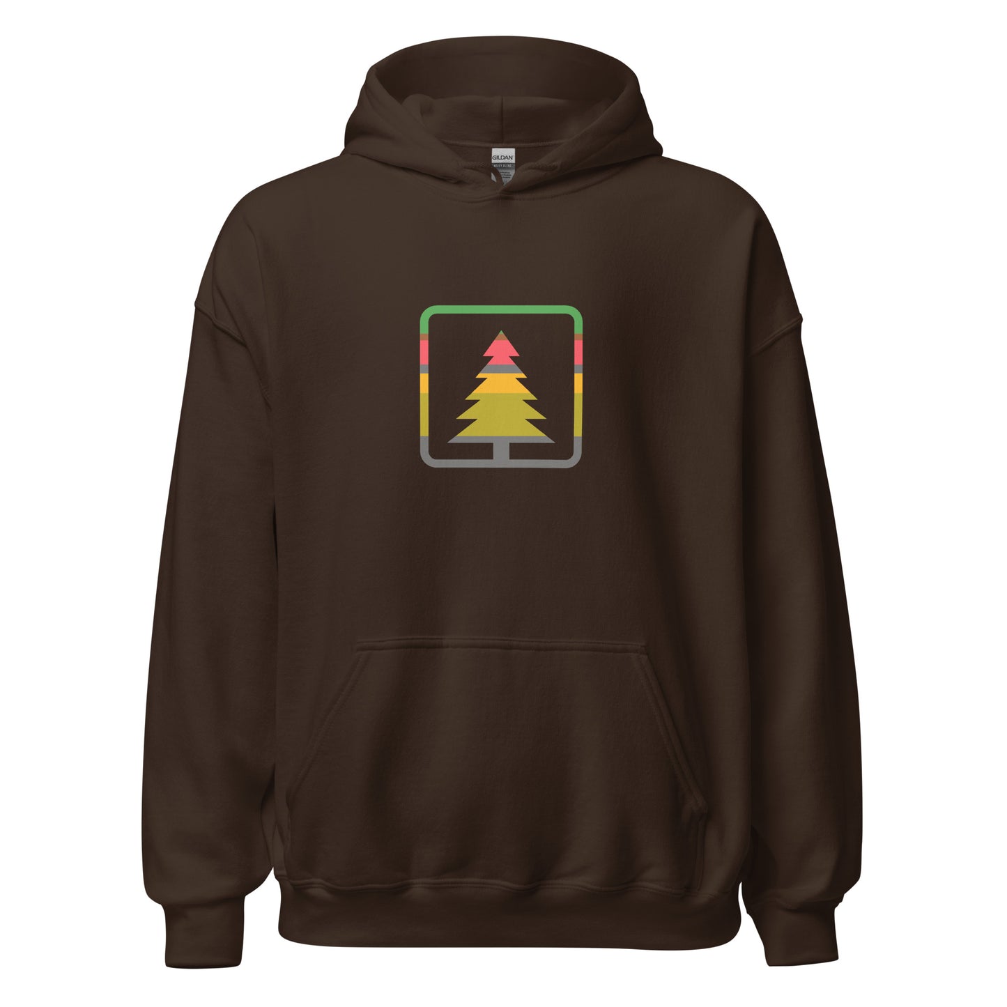 Hoodie With Green Tree Outline Logo