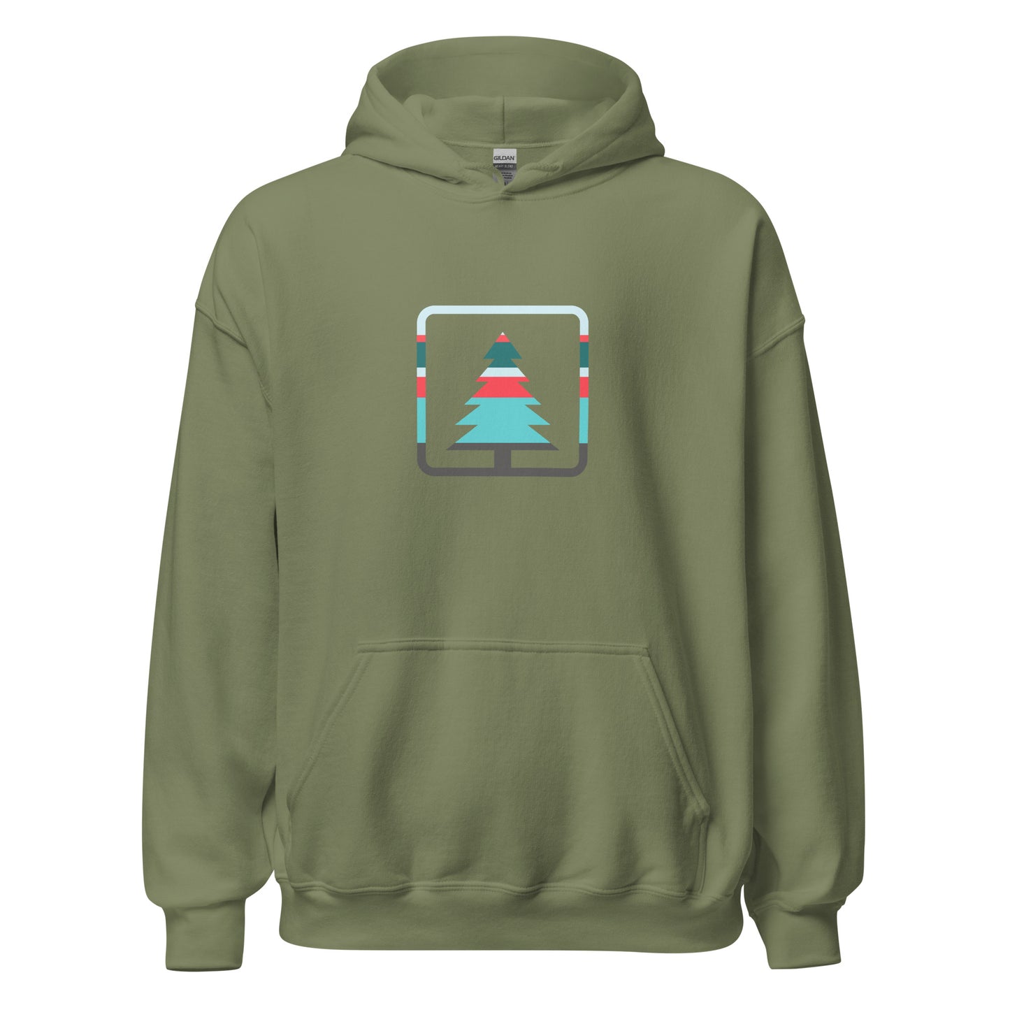 Hoodie With Blue Tree Outline Logo