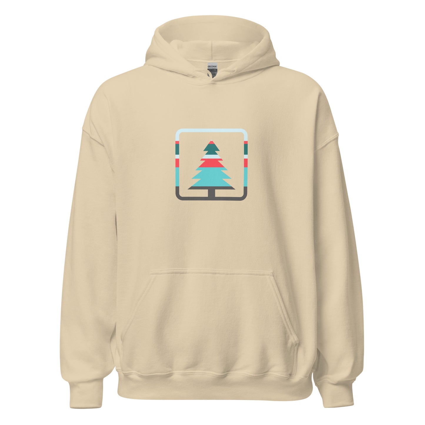 Hoodie With Blue Tree Outline Logo